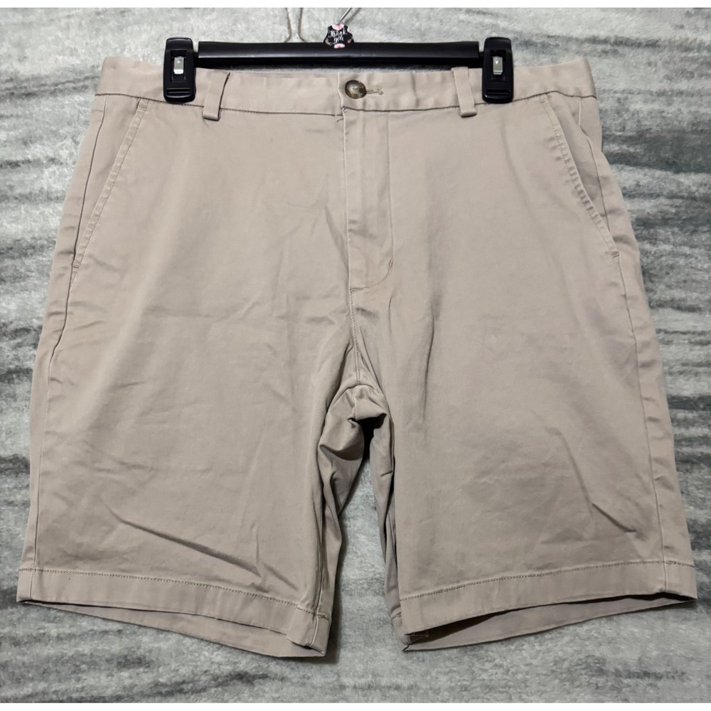 Vineyard Vines Mens Khaki Breaker Shorts Tan Stretch Cotton Size 32 1H0462